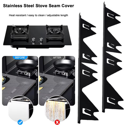 2 Pack Stainless Steel Stove Counter Gap Cover Heat Resistant Retractable Length Stove Gap Guard Stove Gap Covers or Kitchen